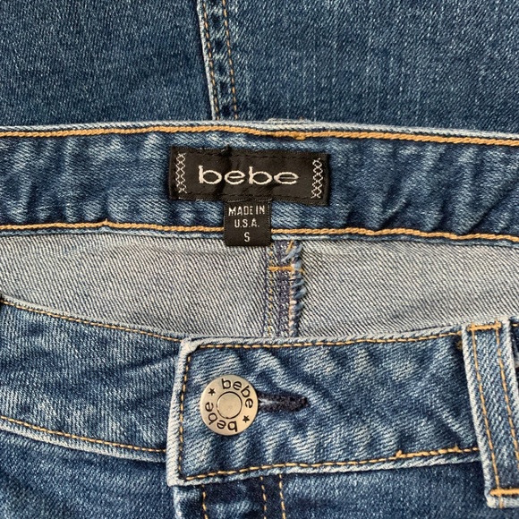 Denim mini skirt with double front pockets - Picture 4 of 4